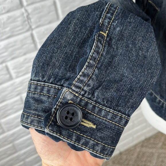 LIZ CLAIBORNE DENIM JEAN SCALLOPED JACKET SIZE SMALL - Picture 4 of 12